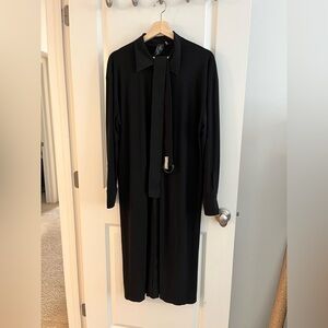 Norma Kamali Black Long Sleeve Dress with belt